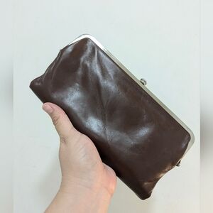 HOBO Lauren Chocolate Brown Leather Clutch/Wallet